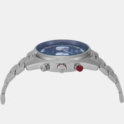 Emporio Armani Racer Chronograph Blue Dial Silver Steel Strap Watch for Men - AR11676