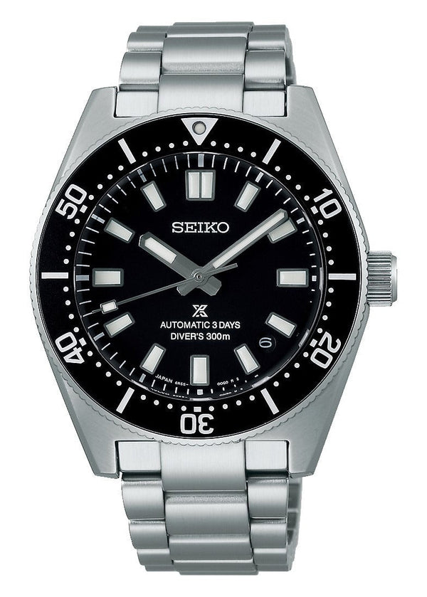 Seiko Prospex 1965 Heritage Divers Automatic Black Dial Silver Steel Strap Watch for Men - SPB453J1