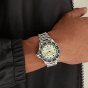 Emporio Armani Sea Explorer Yellow Dial Silver Steel Strap Watch for Men - AR60083