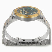 Versace Greca Logo Diver Quartz Green Dial Two Tone Steel Strap Watch for Men - VE8G00524