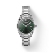 Tissot PR 100 Quartz Green Dial Silver Steel Strap Watch for Women - T150.210.11.091.00