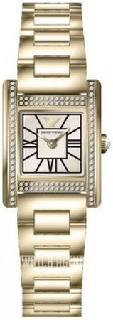 Emporio Armani Genni Crystals Gold Dial Gold Steel Strap Watch for Women  - AR11663