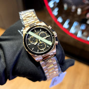 Tissot PRS 516 Chronograph Black Dial Rose Gold Steel Strap Watch for Men - T149.417.33.051.00