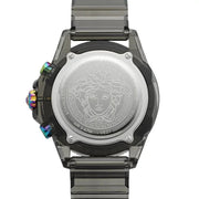 Versace Icon Active Chronograph Black Dial Grey Silicone Strap Watch for Men - VEZ701022