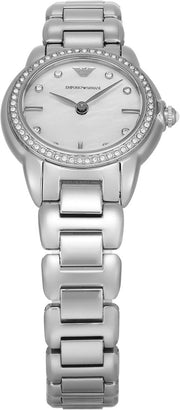 Emporio Armani Mia Mother of Pearl Dial Silver Steel Strap Watch for Women - AR11669
