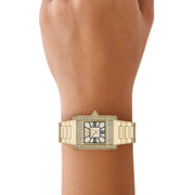 Emporio Armani Genni Crystals Gold Dial Gold Steel Strap Watch for Women  - AR11663