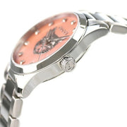 Gucci G Timeless Diamonds Pink Mother of Pearl Dial Silver Steel Strap Watch for Women - YA1265025