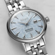 Seiko Presage Cocktail Time Automatic Skydiving Diamonds Blue Dial Silver Steel Strap Watch for Women - SRE007J1