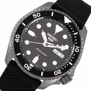Seiko 5 Sports SKX Series Automatic Black Dial Black Silicone Strap Watch for Men - SRPD65K2