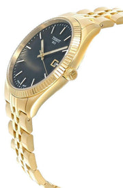 Tissot Ballade Quartz Black Dial Gold Steel Strap Watch for Men - T156.410.33.051.00