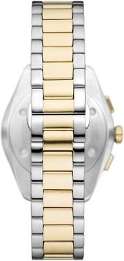 Emporio Armani Elegant Chronograph Cream Dial Two Tone Steel Strap Watch for Men - AR11605