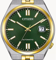 Citizen Tsuyosa 60 Automatic Green Dial Two Tone Steel Strap Watch for Men - NK0024-54X