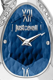 Just Cavalli Serpente Metallica Blue Dial Silver Steel Strap Watch for Women - JC1L224M0025