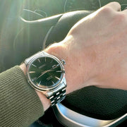 Seiko Presage Cocktail Time Automatic Green Dial Silver Steel Strap Watch for Men - SRPE15J1