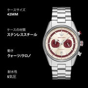 Emporio Armani Racer Chronograph White Dial Silver Steel Strap Watch for Men - AR11645