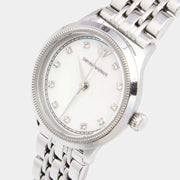 Emporio Armani Alpha Mother of Pearl Dial Silver Steel Strap Watch for Women - AR1803