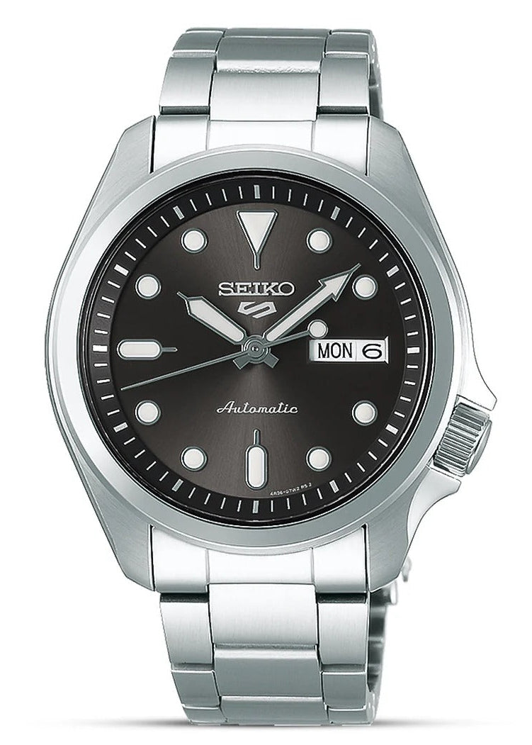 Seiko 5 Sports Automatic Grey Dial Silver Steel Strap Watch for Men - SRPE51K1