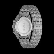 Hugo Boss Skytraveller Chronograph Gunmetal Grey Dial Grey Steel Strap Watch for Men - 1514153