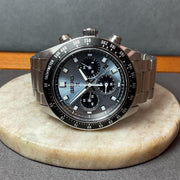 Seiko Prospex Speedtimer 41.4 Solar Chronograph Blue Dial Silver Steel Strap Watch for Men - SSC935