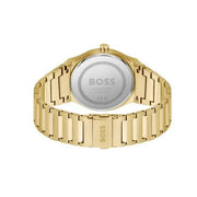 Hugo Boss Candor Black Dial Gold Steel Strap Watch for Men - 1514077