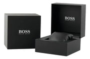Hugo Boss Taper Chronograph Black Dial Black Steel Strap Watch for Men - 1514088