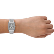 Emporio Armani Genni Analog Mother of Pearl Dial Silver Steel Strap Watch for Women - AR11662