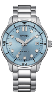 Citizen Mechanical Automatic Light Blue Dial Silver Steel Strap Watch for Men - NJ0191-83L