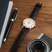 Tissot Classic Dream Ivory Dial Brown Leather Strap Watch for Men - T129.410.26.263.00
