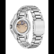 Citizen Mechanical Automatic Turquoise Dial Silver Steel Strap Watch for Men - NJ0170-83X