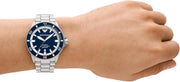 Emporio Armani Sea Explorer Blue Dial Silver Steel Strap Watch for Men - AR60079
