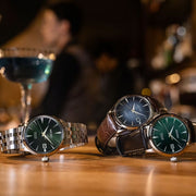 Seiko Presage Cocktail Time Automatic Green Dial Silver Steel Strap Watch for Men - SRPE15J1