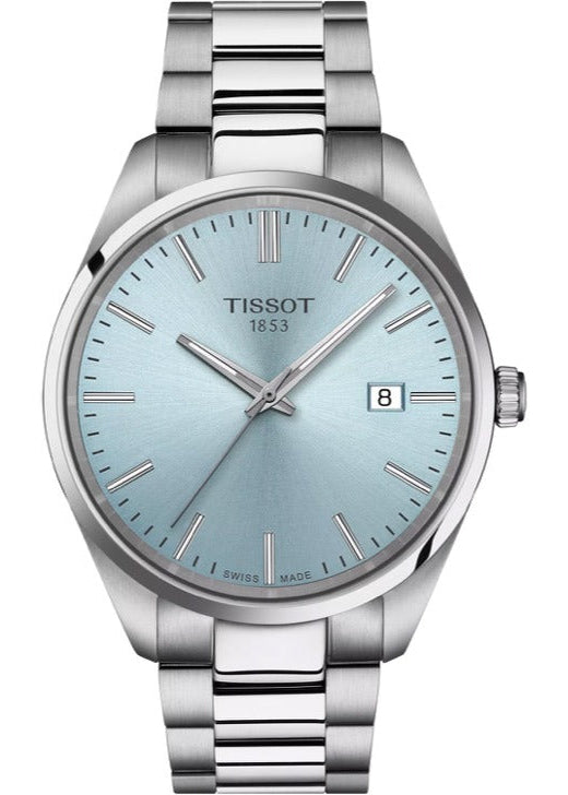 Tissot PR 100 Ice Blue Dial Silver Steel Strap Watch for Men - T150.410.11.351.00
