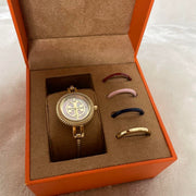 Tory Burch Riva Rose Gold Dial Rose Gold Steel Strap Watch for Women - TBW4037