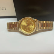 Gucci G Timeless 18K Gold Dial Gold Steel Strap Watch for Women - YA1265036