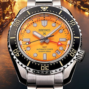Seiko Prospex The Night of Siam Limited Edition Yellow Dial Silver Steel Strap Watch for Men - SPB487J1
