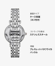 Emporio Armani Gianni T-Bar Pink Dial Silver Steel Strap Watch for Women - AR11686