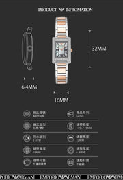 Emporio Armani Genni Mother of Pearl Dial Two Tone Steel Strap Watch for Women - AR11626