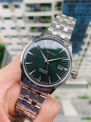 Seiko Presage Cocktail Time Automatic Green Dial Silver Steel Strap Watch for Men - SRPE15J1