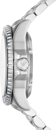 Emporio Armani Sea Explorer Green Dial Silver Steel Strap Watch for Men - AR60080