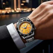 Seiko Prospex The Night of Siam Limited Edition Yellow Dial Silver Steel Strap Watch for Men - SPB487J1