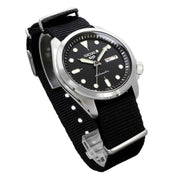 Seiko 5 Sports Automatic Black Dial Black Nylon Strap Watch for Men - SRPE67K1