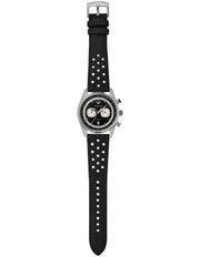 Emporio Armani Racer Chronograph Black Dial Black Leather Strap Watch for Men - AR11635