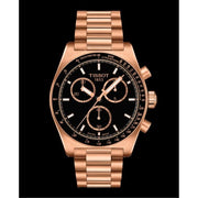 Tissot PRS 516 Chronograph Black Dial Rose Gold Steel Strap Watch for Men - T149.417.33.051.00