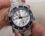 Seiko Prospex 1968 Heritage Diver's GMT 60th Anniversary White Dial Silver Steel Strap Watch for Men - SPB519J1