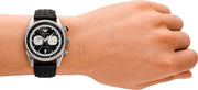 Emporio Armani Racer Chronograph Black Dial Black Leather Strap Watch for Men - AR11635