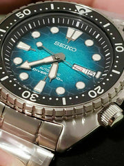 Seiko US Special Edition Automatic Green Dial Silver Steel Strap Watch for Men - SRPH57