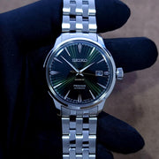 Seiko Presage Cocktail Time Automatic Green Dial Silver Steel Strap Watch for Men - SRPE15J1