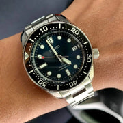 Seiko Prospex Marinemaster Automatic Scuba Divers Blue Dial Silver Steel Strap Watch for Men - SPB187J1