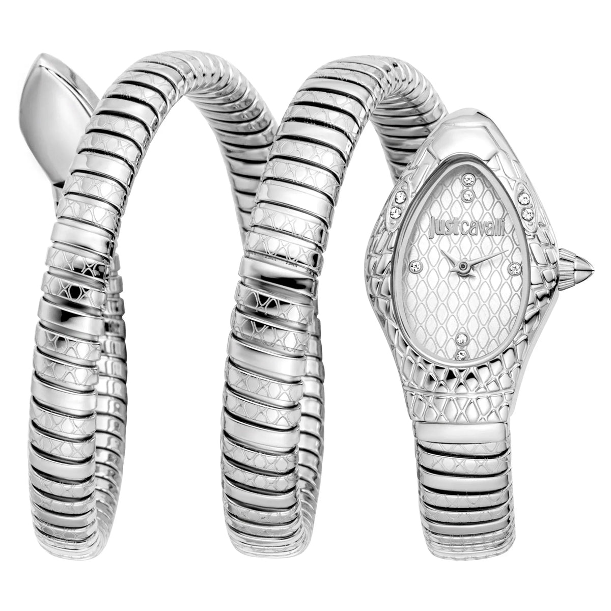 Just Cavalli Aurela Silver Dial Silver Steel Strap Watch for Women - JC1L374M0015