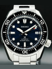 Seiko Prospex Marinemaster Automatic Scuba Divers Blue Dial Silver Steel Strap Watch for Men - SPB187J1